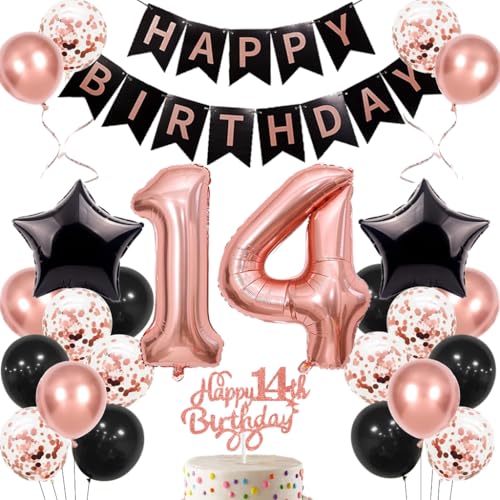 Anlgdi Geburtstagsdeko 14 Jahre Mädchen, Luftballons 14. Geburtstag Dekoration Mädchen, Happy Birthday Deko 14 Geburtstags, Roségold Ballons 14. Geburtstag Party Dekoration Set Anlgdi Geburtstagsdeko 14 Jahre Mädchen, Luftballons 14. Geburtstag Dekoration Mädchen, Happy Birthday Deko 14 Geburtstags, Roségold Ballons 14. Geburtstag Party Dekoration Set von Anlgdi