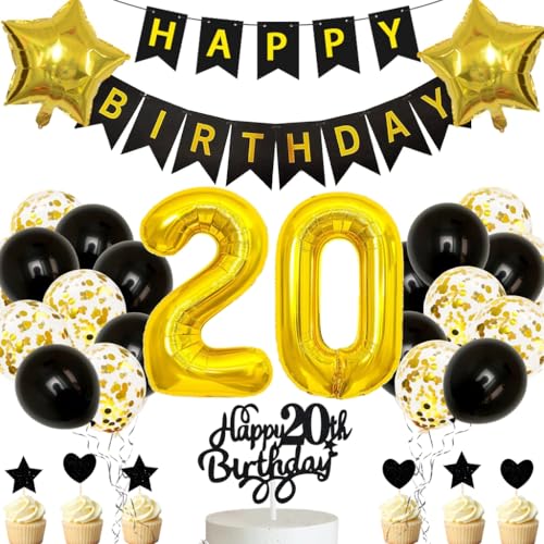 Anlgdi Deko 20 Jahre Geburtstag Frau, Luftballons 20. Geburtstag Dekoration Frau Mann, Tortendeko Geburtstag 20 Jahre Frauen, Folienballon Zahl 20 Schwarz, Geburtstagsdeko 20 Jahre Männer Frauen Anlgdi Deko 20 Jahre Geburtstag Frau, Luftballons 20. Geburtstag Dekoration Frau Mann, Tortendeko Geburtstag 20 Jahre Frauen, Folienballon Zahl 20 Schwarz, Geburtstagsdeko 20 Jahre Männer Frauen von Anlgdi