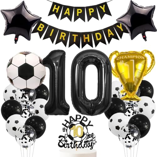 Anlgdi Luftballon 10. Geburtstag Deko, Fußball Ballon 10. Geburtstag Deko Junge, Fussball Helium Ballon 10 Geburtstag Junge, Happy Birthday Banner für Fussball 10. Geburtstag Party Dekoration Anlgdi Luftballon 10. Geburtstag Deko, Fußball Ballon 10. Geburtstag Deko Junge, Fussball Helium Ballon 10 Geburtstag Junge, Happy Birthday Banner für Fussball 10. Geburtstag Party Dekoration von Anlgdi