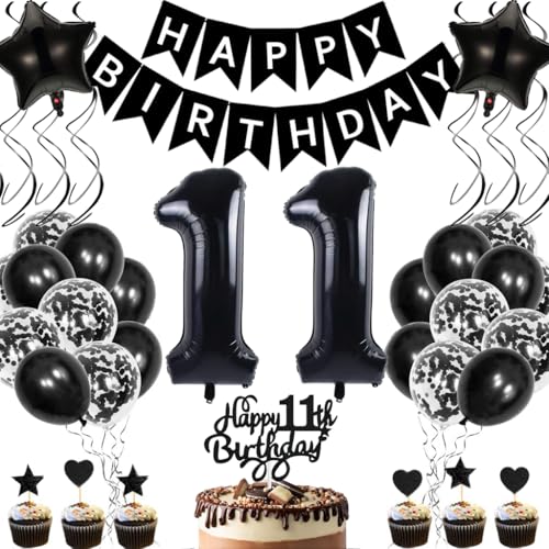 Anlgdi Geburtstagsdeko 11 Jahre Mädchen Junge, Luftballons 11. Geburtstag Dekoration, Schwarz Tortendeko Geburtstag 11 Jahre Mädchen, Folienballon Zahl 11 Schwarz, Deko 11. Geburtstag Mädchen Junge Anlgdi Geburtstagsdeko 11 Jahre Mädchen Junge, Luftballons 11. Geburtstag Dekoration, Schwarz Tortendeko Geburtstag 11 Jahre Mädchen, Folienballon Zahl 11 Schwarz, Deko 11. Geburtstag Mädchen Junge von Anlgdi