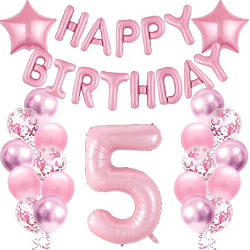Anlgdi Geburtstagsdeko 5 Jahre Mädchen, Luftballons 5. Geburtstag Dekoration Mädchen, Folienballon Happy Birthday Deko 5 Jahre Kinder, Rosé Ballons 5. Geburtstag Party Dekoration Set Anlgdi Geburtstagsdeko 5 Jahre Mädchen, Luftballons 5. Geburtstag Dekoration Mädchen, Folienballon Happy Birthday Deko 5 Jahre Kinder, Rosé Ballons 5. Geburtstag Party Dekoration Set von Anlgdi