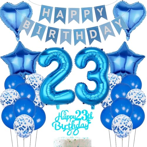 Anlgdi Geburtstagsdeko 23 Jahr Mann, Luftballon 23. Geburtstag Deko, Blau Folienballon 23 Geburtstag Männer Dekoration, Happy Birthday Banner Deko 23 Geburtstag Frau, Deko 23. Geburtstag Frau Mann Anlgdi Geburtstagsdeko 23 Jahr Mann, Luftballon 23. Geburtstag Deko, Blau Folienballon 23 Geburtstag Männer Dekoration, Happy Birthday Banner Deko 23 Geburtstag Frau, Deko 23. Geburtstag Frau Mann von Anlgdi