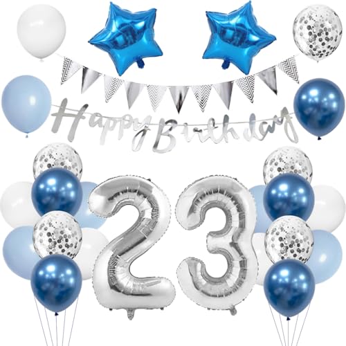 Anlgdi Geburtstagsdeko 23 Jahr Mann, Luftballon 23. Geburtstag Männer Deko, Blau Tortendeko Geburtstags 23 Jahre, Deko 23. Geburtstags Frauen, Folienballon 23 Geburtstag Männer Dekoration Anlgdi Geburtstagsdeko 23 Jahr Mann, Luftballon 23. Geburtstag Männer Deko, Blau Tortendeko Geburtstags 23 Jahre, Deko 23. Geburtstags Frauen, Folienballon 23 Geburtstag Männer Dekoration von Anlgdi