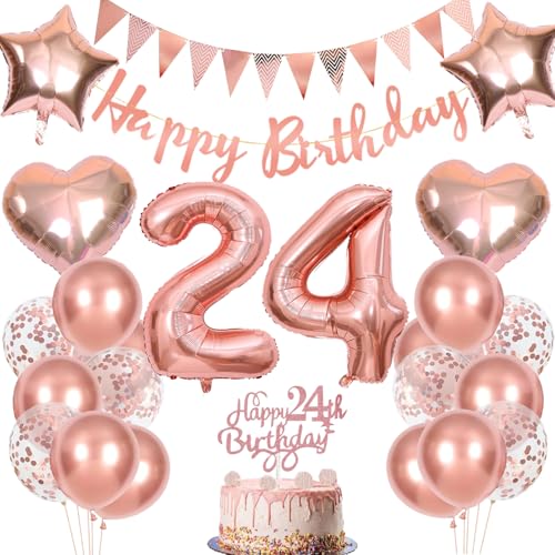 Anlgdi Geburtstagsdeko 24 Jahre Frau, Rosegold Tortendeko Geburtstag 24 Jahre Frauen, Deko 24. Geburtstag Frau, Luftballons 24. Geburtstag Frau, Happy Birthday Banner Deko 24 Geburtstag Frauen Anlgdi Geburtstagsdeko 24 Jahre Frau, Rosegold Tortendeko Geburtstag 24 Jahre Frauen, Deko 24. Geburtstag Frau, Luftballons 24. Geburtstag Frau, Happy Birthday Banner Deko 24 Geburtstag Frauen von Anlgdi