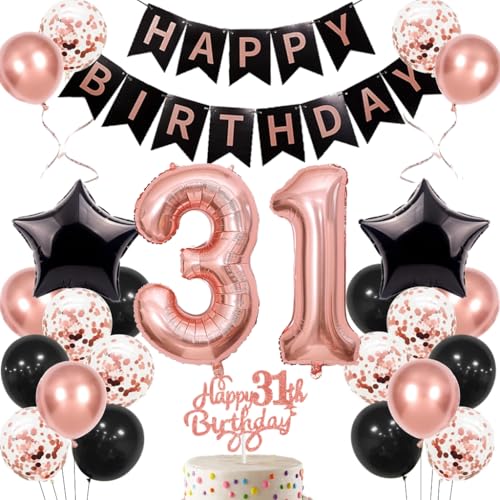 Anlgdi Geburtstagsdeko 31 Jahre Frau, Luftballons 31. Geburtstag Dekoration Frauen, Happy Birthday Deko 31 Geburtstags, Roségold Ballons 31. Geburtstag Party Dekoration Set Anlgdi Geburtstagsdeko 31 Jahre Frau, Luftballons 31. Geburtstag Dekoration Frauen, Happy Birthday Deko 31 Geburtstags, Roségold Ballons 31. Geburtstag Party Dekoration Set von Anlgdi