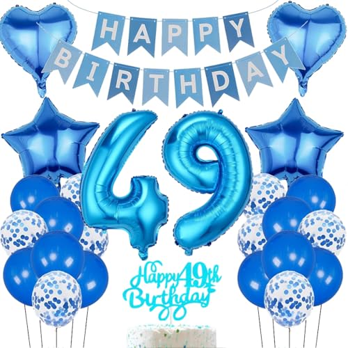 Anlgdi Geburtstagsdeko 49 Jahr Mann, Luftballon 49. Geburtstag Deko, Blau Folienballon 49 Geburtstag Männer Dekoration, Happy Birthday Banner Deko 49 Geburtstag Frau, Deko 49. Geburtstag Frau Mann Anlgdi Geburtstagsdeko 49 Jahr Mann, Luftballon 49. Geburtstag Deko, Blau Folienballon 49 Geburtstag Männer Dekoration, Happy Birthday Banner Deko 49 Geburtstag Frau, Deko 49. Geburtstag Frau Mann von Anlgdi