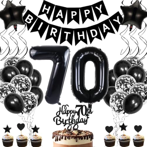 Anlgdi Geburtstagsdeko 70 Jahre Mann Frau, Luftballons 70. Geburtstag Dekoration, Schwarz Tortendeko Geburtstag 70 Jahre Frauen, Folienballon Zahl 70 Schwarz, Deko 70. Geburtstag Männer Frauen Anlgdi Geburtstagsdeko 70 Jahre Mann Frau, Luftballons 70. Geburtstag Dekoration, Schwarz Tortendeko Geburtstag 70 Jahre Frauen, Folienballon Zahl 70 Schwarz, Deko 70. Geburtstag Männer Frauen von Anlgdi