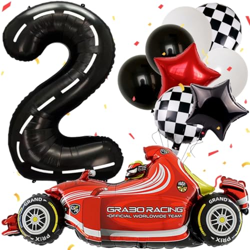 Anlgdi Luftballon 2. Geburtstag Deko, Rennwagen Ballon 2. Geburtstags Deko Junge, Rennauto Helium Ballon 2 Geburtstags Junge, Geburtstagsdeko 2 Jahre Junge für Auto Thema Party Dekoration Anlgdi Luftballon 2. Geburtstag Deko, Rennwagen Ballon 2. Geburtstags Deko Junge, Rennauto Helium Ballon 2 Geburtstags Junge, Geburtstagsdeko 2 Jahre Junge für Auto Thema Party Dekoration von Anlgdi
