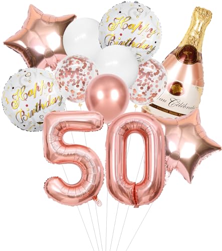 Anlgdi Folienballon Champagne Rosegold, Luftballon 50. Geburtstag Deko Frau, Geburtstagsdeko 50 Jahre Frauen, Helium Ballon Champagner Flasche Bier Happy Birthday Deko für 50. Geburtstag Party Deko Anlgdi Folienballon Champagne Rosegold, Luftballon 50. Geburtstag Deko Frau, Geburtstagsdeko 50 Jahre Frauen, Helium Ballon Champagner Flasche Bier Happy Birthday Deko für 50. Geburtstag Party Deko von Anlgdi