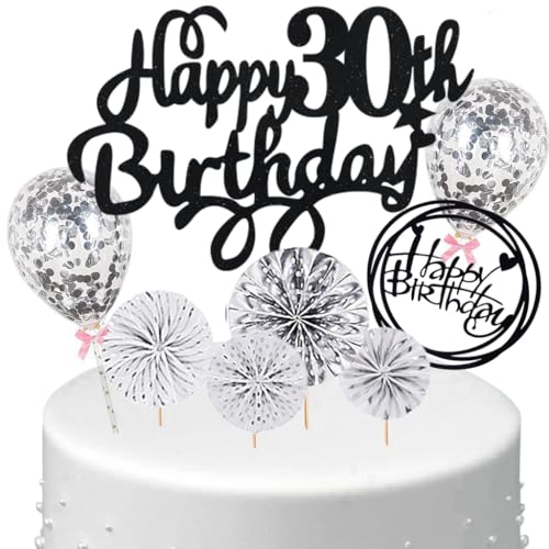 Anlgdi Tortendeko 30 Geburtstag Frauen Männer, Kuchen Topper 30. Geburtstag Frau, Cake Topper Happy 30th Birthday Schwarz Silber, Kuchen Deko 30. Deko für Geburstagstorte Deko 30 Jahre Frau Mann Anlgdi Tortendeko 30 Geburtstag Frauen Männer, Kuchen Topper 30. Geburtstag Frau, Cake Topper Happy 30th Birthday Schwarz Silber, Kuchen Deko 30. Deko für Geburstagstorte Deko 30 Jahre Frau Mann von Anlgdi