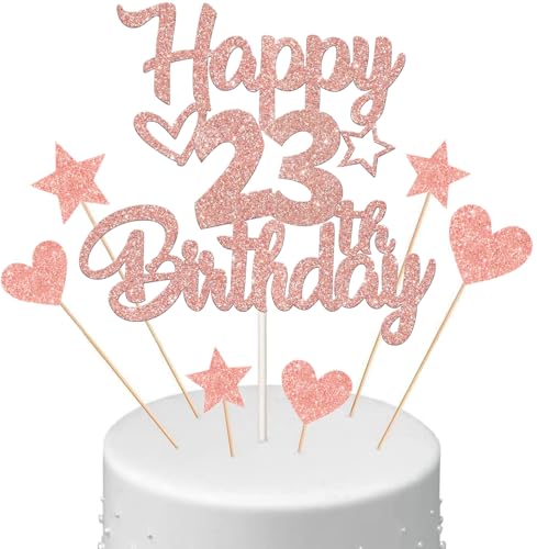 Anlgdi Tortendeko Happy Birthday Deko Kuchendeko 23. Geburtstag Frau, Kuchen Topper Happy 23th Birthday Roségold, Cake Topper 23 Jahre Torte Kuchen Deko für Geburstagstorte Deko 23. Frauen Anlgdi Tortendeko Happy Birthday Deko Kuchendeko 23. Geburtstag Frau, Kuchen Topper Happy 23th Birthday Roségold, Cake Topper 23 Jahre Torte Kuchen Deko für Geburstagstorte Deko 23. Frauen von Anlgdi