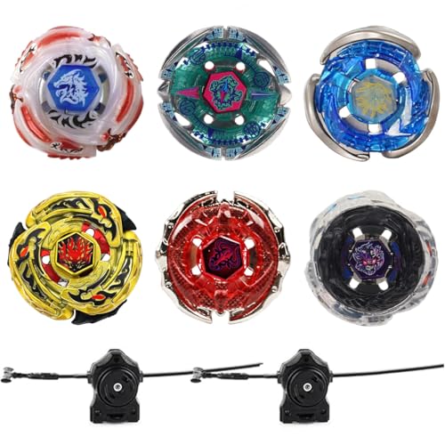Gyros 6 Pack Bey Burst Battling Tops Metal Fusion Starter Set with Stickers Two Launchers von Anliv Art