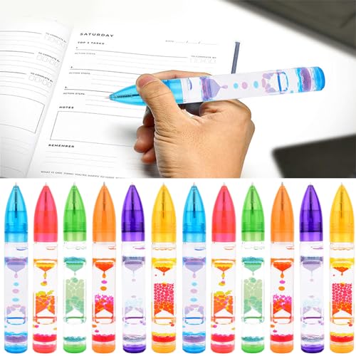 12 STÜCK Liquid Motion Bubbler Spielzeug Stifte - Flüssig Timer Stifte - Bunte Liquid Timer Stifte – Ideal Für Angst Und Stressabbau 12 STÜCK Liquid Motion Bubbler Spielzeug Stifte - Flüssig Timer Stifte - Bunte Liquid Timer Stifte – Ideal Für Angst Und Stressabbau von Anloximt