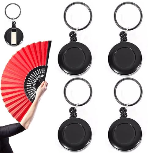 4 Stücke Handlüfterrotation Schnalle Magier Requisite - Hochwirksame Teleskopschnalle - Magic Prop -Fan - Trick Flying Fan Toy - Für Traditionelle Tanz, Choreografie -Probe von Anloximt
