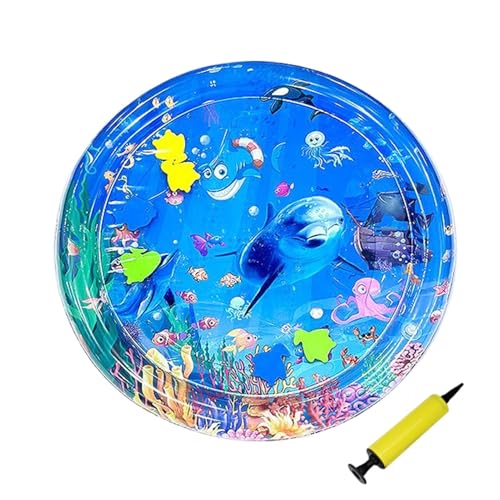 Anloximt Katzen Wasser Spielmatte | Wassermatte Für Katzen Mit Aufblasbarer Pumpe - Baby Krabbelunterlage Haustier Kühlkissen Für Täglichen Einsatz Zu Hause Im Freien Auf Reisen Bei Heißem von Anloximt