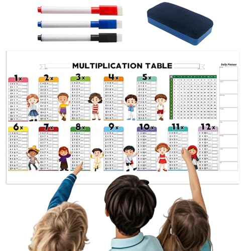 Anloximt Multiplikationsgremium, Multiplikation White Board | Trockener Lösche Farbiger Multiplikation Arbeitsbuch - Interaktive Mathematikartikel für Kinder Studenten Teenager Mädchen Anloximt Multiplikationsgremium, Multiplikation White Board | Trockener Lösche Farbiger Multiplikation Arbeitsbuch - Interaktive Mathematikartikel für Kinder Studenten Teenager Mädchen von Anloximt