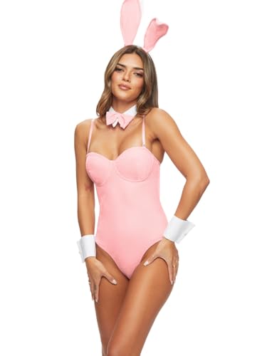 Ann Summers Damen Bunny Kostüm Samt Bunny Outfit mit Hasenohren und Schwanz, blassrosa, 48 von Ann Summers