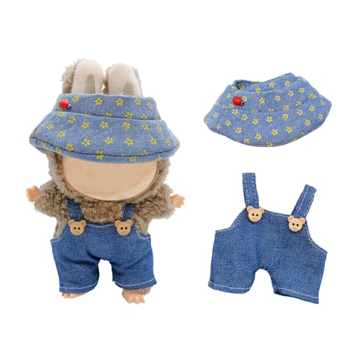 La-bubu Kleidung Zubehör, Bekleidung für 17cm La-bubu Puppe | Einheitsgröße La-bubu Monster Kawaii Puppenkleidung | Mini Kuscheltier Kleidung Outfit (Ohne Puppe), Dunkelblau von AnnBully