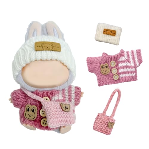 La-bubu Kleidung Zubehör, Bekleidung für 17cm La-bubu Puppe | Einheitsgröße La-bubu Monster Kawaii Puppenkleidung | Mini Kuscheltier Kleidung Outfit (Ohne Puppe), Rosa von AnnBully