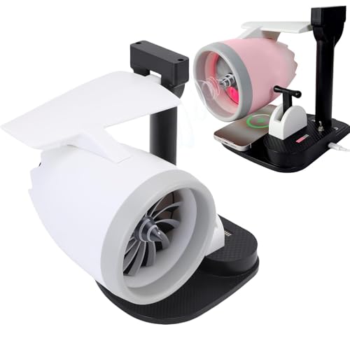 Annadue Desktop -Turbo -Lüfter mit Luftbefeuchter, 3 in 1 Verstellbarer Strahlmotoren -Kühllüfter mit 15W -Ladung für Office Desk (Rotlicht) von Annadue