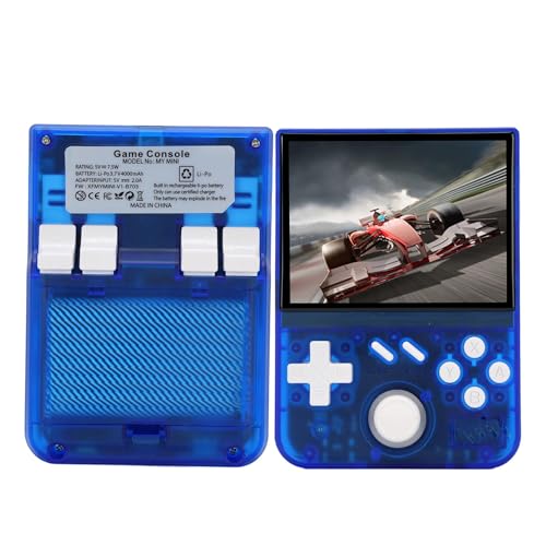 Annadue Tragbare Retro -Handheld -Spielkonsole, 3D -Joysticks und Elektronischer Gaming -Player Unterstützt 60+ Emulatoren, 3,5 "Bildschirm für MD für MAME, für CPS für SMD (blau transparent) von Annadue