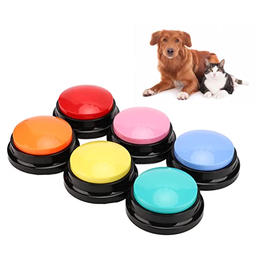Beschreibbare Tasten, 6 Farbige Sprechende Hundetasten für das Kommunikationstraining mit Haustieren, 30 Sekunden und Wiedergabe, Spielantwortsummer, für Katzen, Hunde und von Annadue