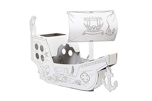 Annahouse kreativ Umrissenes weißes Piratenschiff zum Malen mit Bleistiften, Buntstiften, Gouachefarben, Fingerfarben, DIY, Groß, 3+ Jahre Annahouse kreativ Umrissenes weißes Piratenschiff zum Malen mit Bleistiften, Buntstiften, Gouachefarben, Fingerfarben, DIY, Groß, 3+ Jahre von Annahouse