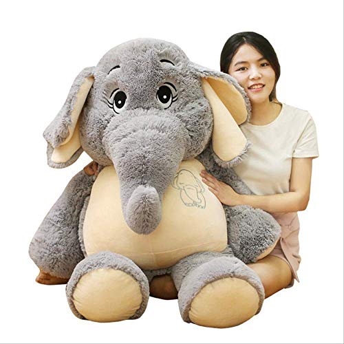 Annco 68cm-128cm Elefanten-Plüschspielzeug, niedliches, beruhigendes Elefantentier, Stoffpuppe, Bettdekoration, Kissen, Elefanten-Stofftier (Gray, 68cm) von Annco