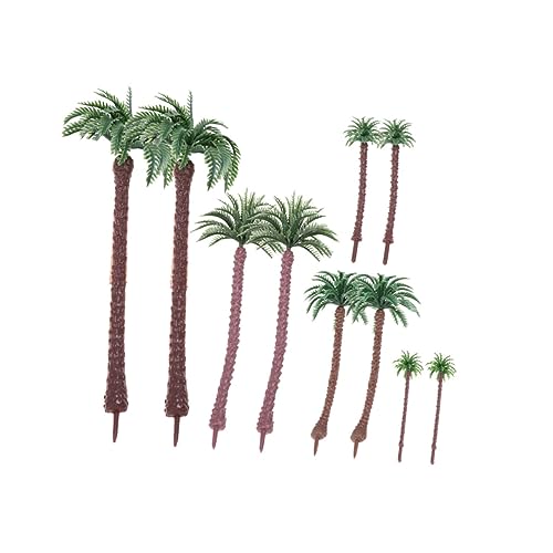 Anneome 10 Stück Kokosnussbaum-Modell Palmenminiatur Landschaft Architektur Baum Mikrolandschaftsornament Palmenmodell gefälschte Bäume Palmenfiguren kleine Palmenspielzeug Green von Anneome