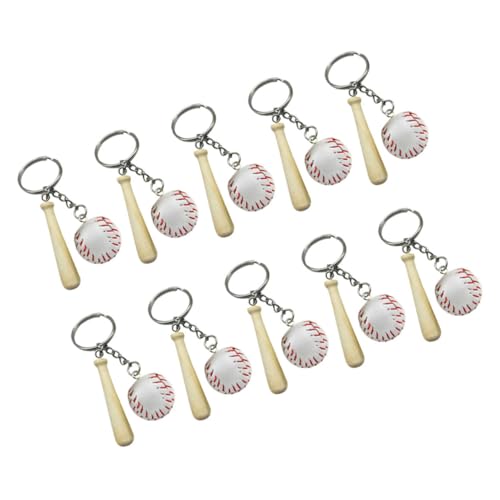 Anneome 10 Stück Teiliges Baseball Schlüsselanhänger für Hölzerne Mini Baseball und Schläger Schlüsselringe für Jungen und Mädchen Sport Souvenir und Party Favor von Anneome