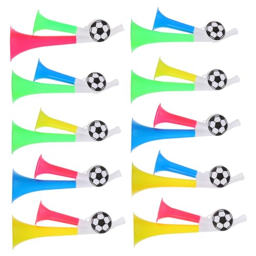 Anneome 10 Stück Teiliges Fußball Tröten Laute Plastik Fanfaren Lärmmacher für Sportveranstaltungen Einfache Handhabung als Fanartikel und Bunte Ausführung Sound Anneome 10 Stück Teiliges Fußball Tröten Laute Plastik Fanfaren Lärmmacher für Sportveranstaltungen Einfache Handhabung als Fanartikel und Bunte Ausführung Sound von Anneome