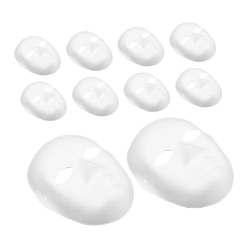 Anneome 10 Stück Teiliges Weiße Papiermasken zum Bemalen Leere Vollflächige DIY Masken aus Leichtem Papierpulp für Halloween Karneval Maskerade und Kreative Bastelprojekte von Anneome