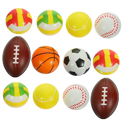 Anneome 12 Stück Teiliges Stressbälle Schaumstoff Bouncy Balls zum Stressabbau Konzentration Robust und Leicht für Erwachsene als Zufällige Farbe Zufällige Farbe von Anneome