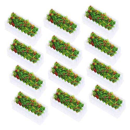 Anneome 12 Stücke Blumenbett Modell Dekore Landschaftsgestaltung Pflanzer Schmuckstücke Kunststoff Miniatur Ornament von Anneome
