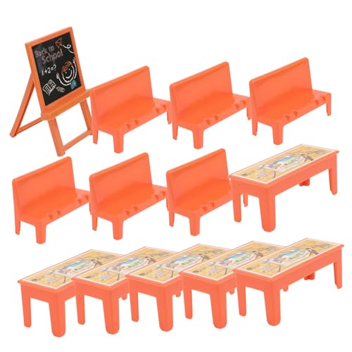Anneome Mini-klassenzimmer-landschaftsmodell Schreibtisch- Und Stuhl-Set 13-teilig Realistische Schulszene Aus Holz Für Fotografie Jungen- Und Mädchenspiele von Anneome