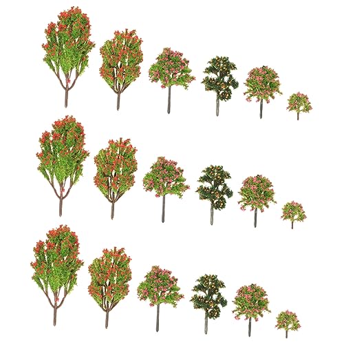 Anneome 18 Stück Mikrolandschaftssimulationsbaum modellbahn zubehör drinnen für Artificial Tree Miniaturbäume Mini-Landschaftsbaummodell grüne Landschaft Landschaftsmodell Plastik von Anneome