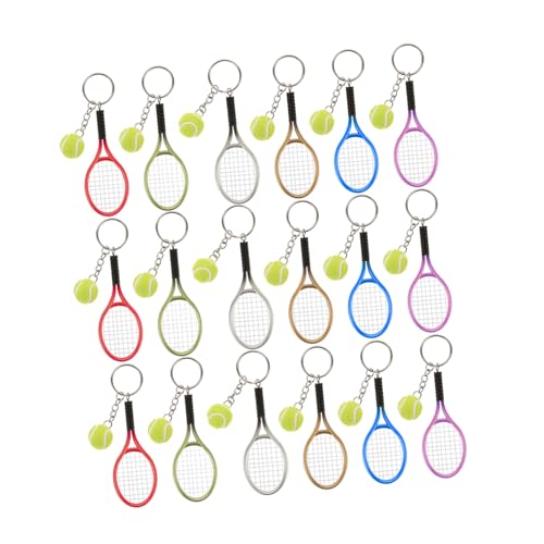 Anneome 18 Stück Teiliges Tennis Schlüsselanhänger Leichter Langlebiger Kunststoff Kompakter Sport-schlüsselring für Tennisfans Vielseitiger Taschenanhänger für Sportpartys und Geschenke von Anneome