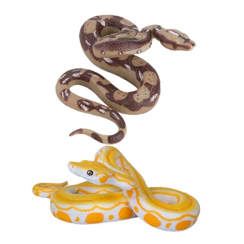 Anneome 2 Stück Realistische Schlangenfigur Lebensechte Nachbildung für Halloween Deko Party Accessoire und Gartendeko Täuschend Echtes Schlangenspielzeug für Streiche und Gartenbewohner von Anneome