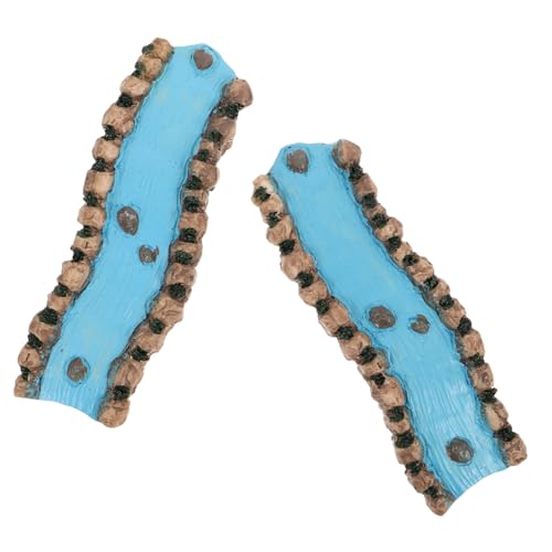 Anneome 2 Stück Teiliges Miniatur Fluss-dekor aus Stabilem Resin Realistischer Miniaturbach für Desktop Landschaft Tragbare Wasserornamente für Sandtisch und Mikro-gartenlandschaft von Anneome