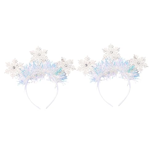 Anneome 2 Stück Weihnachtlicher Schneeflocken haarbänder Glitzernde Xmas Party Haarreifen Leichtes Langlebiges Haarschmuck für Mädchen Winterfest Dekoration Festliche Kopfbänder von Anneome