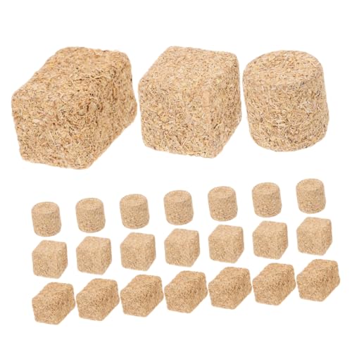 Anneome 24 Stück Mini-heuhaufen-Modell Puppenhauszubehör Dekoratives Heu Dekorativer Heuhaufen Kleine Heuballen Miniaturstroh Garten-heuhaufen-Ornament Strohfigur Light Brown Holz von Anneome