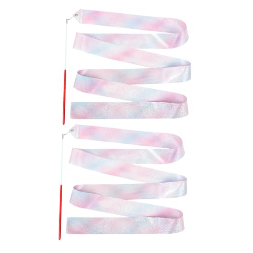 Anneome 2St Schleife Zauberstäbe für Kinder wirbelnde Gymnastik Kinder für rhythmische Gymnastik durchführen gymnastikband Polyester-Streamer Tanz-Streamer rot von Anneome