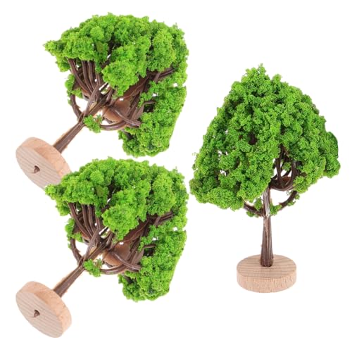Anneome 3 Stück Miniatur Bäume Kunstbäume mit Basis für Modellbau und Diorama Landschaftsdekoration für DIY Projekte und Architekturmodelle von Anneome
