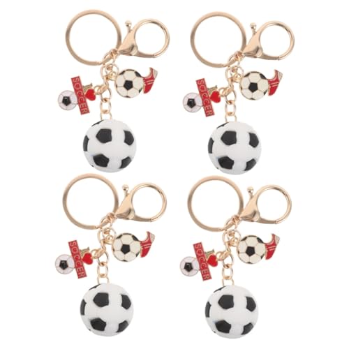 Anneome 4 Stück Fußball Schlüsselanhänger aus Metall Langlebig und Kompakt als für Jungen und Fußballfans für Geburtstage Partys Schulkarneval und Sammler von Fußball-memorabilien von Anneome