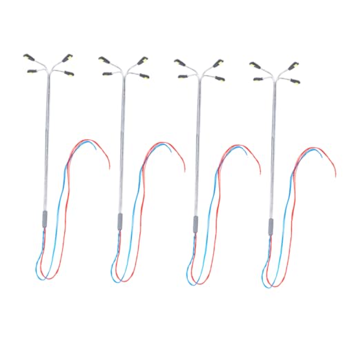 Anneome LED Straßenlaternen Modell 4 Stück für Miniatur Puppenhausbeleuchtung Kleiner Gartenlampe Hoflampen Modell Sandtisch Szenen Dekoration von Anneome