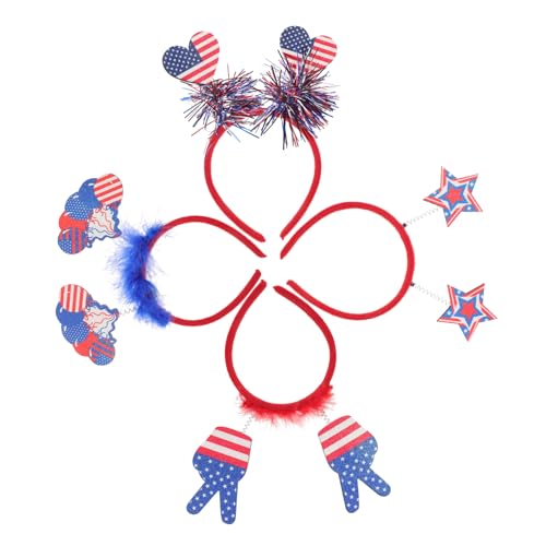 Anneome 4 Stück Teiliges Independence Day Stirnband Patriotische Party Haarreifen mit US Flaggen Leichte Robuste Kopfbedeckung für Karneval Cosplay und Feierlichkeiten Anneome 4 Stück Teiliges Independence Day Stirnband Patriotische Party Haarreifen mit US Flaggen Leichte Robuste Kopfbedeckung für Karneval Cosplay und Feierlichkeiten von Anneome