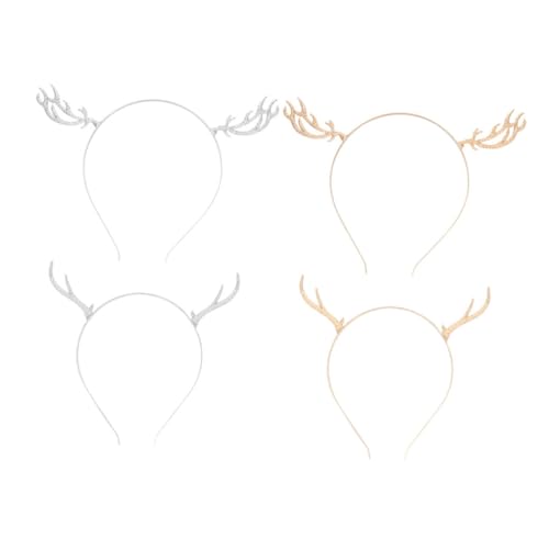 Anneome 4 Stück Weihnachtliche Geweih Haarreife aus Metalllegierung Leicht Langlebig Komfortabel Tragbar Festlicher Kopfschmuck für Mädchen und Xmas Party Accessoire von Anneome