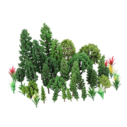 Anneome 40 Stück Teiliges Mini Modellbäume mit Sockel Realistische Kunststoff Miniatur Bäume für Diorama Landschaftsbau Vielseitige Mischung für Architektur Zugszenerie und DIY von Anneome