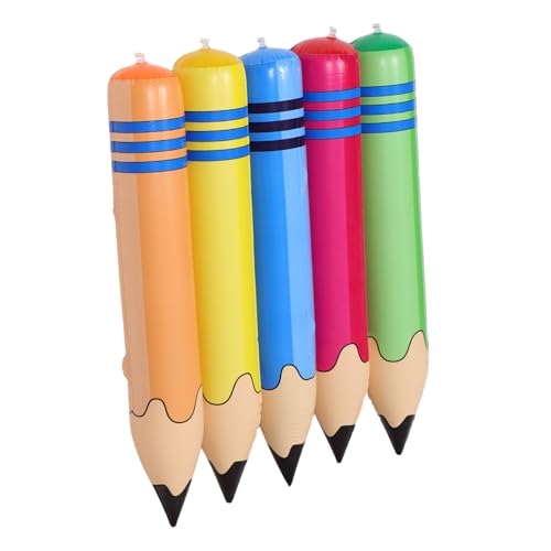 Anneome 5 Stück Großer Aufblasbarer Bleistift Teiliges PVC Riesig Leicht Tragbar Spaß Sport Kindergarten Lernhilfe für Schulveranstaltungen Party Dekoration von Anneome