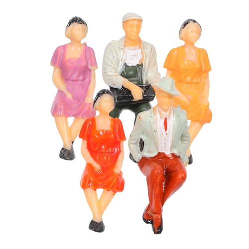 Anneome 5 Stück Maßstab Sitzende Modellbau Figuren aus Langlebigem für Architektur Dioramen Eisenbahn und DIY Bastelprojekte von Anneome